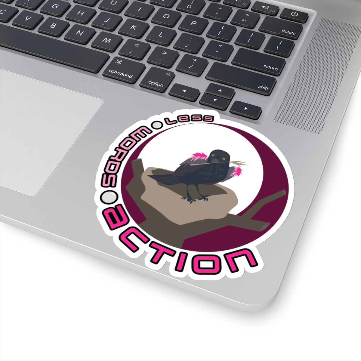 Storyteller Sticker, Less 🌕 Words 🌕 Action