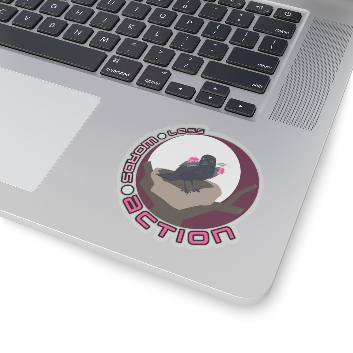 Storyteller Sticker, Less 🌕 Words 🌕 Action