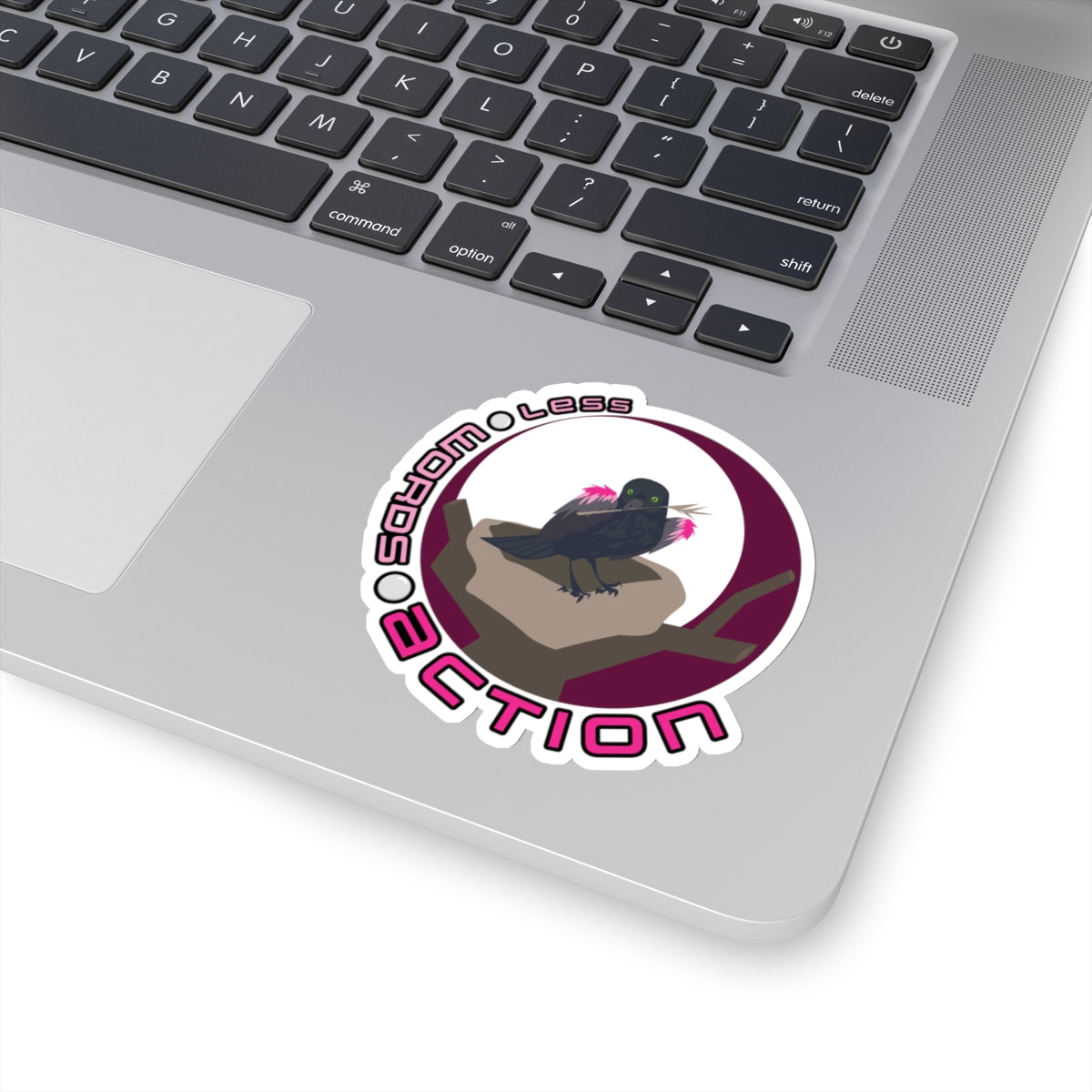 Storyteller Sticker, Less 🌕 Words 🌕 Action