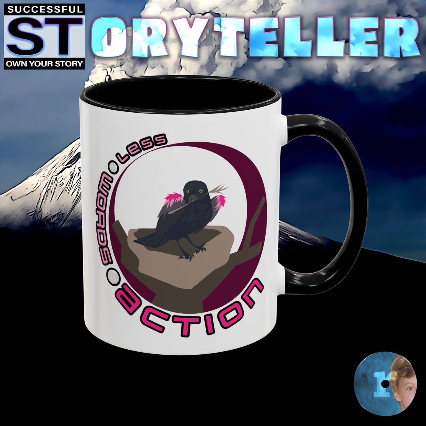 Storyteller Mug, Less 🌕 Words 🌕 Action, + Free PreSequel